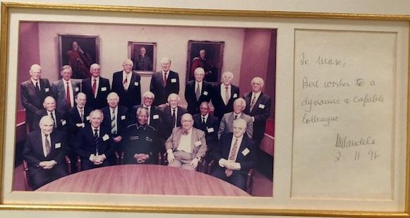 Nelson Mandela's note to Max Levenberg with class reunion photo